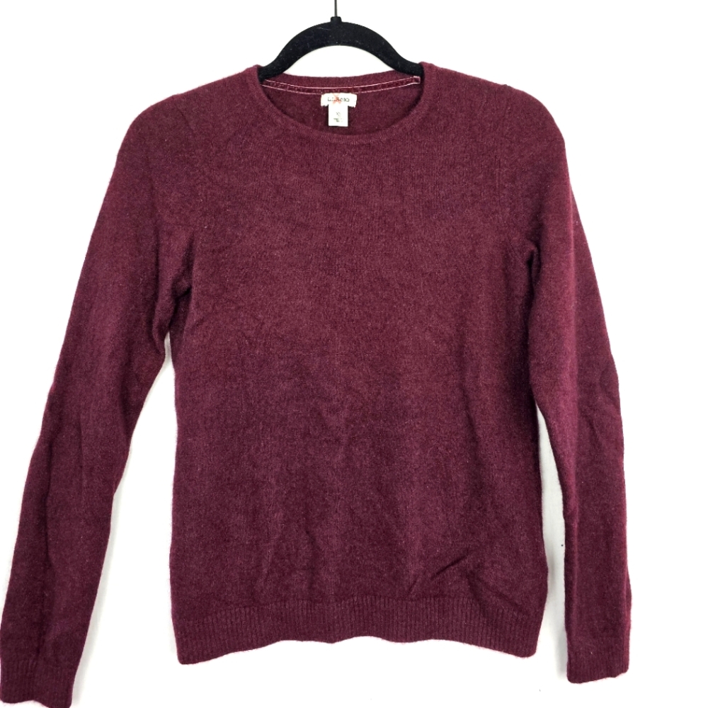 LL Bean Cashmere Sweater Pullover Crewneck Dark‎ Purple Women's XSmall